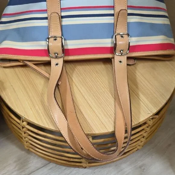 Coach RARE Vintage Striped Canvas Tote and Wristlet Set - Picture 11 of 16